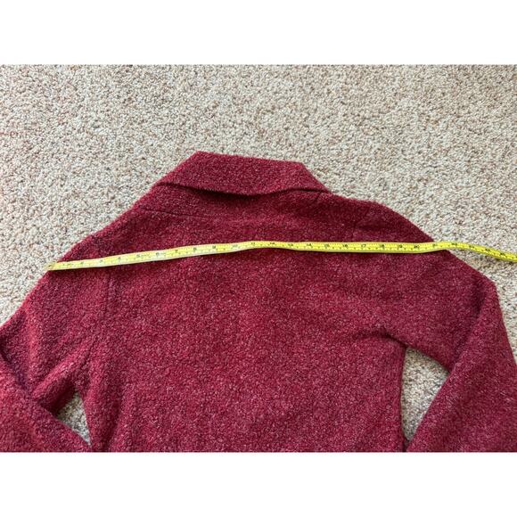 WOOBY red sweater, Wool Blend, 1/3 button up, size medium - Picture 6 of 8